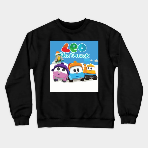 LEOthe truck, lift, scoop, and leah winter fun holiday Crewneck Sweatshirt by cowtown_cowboy